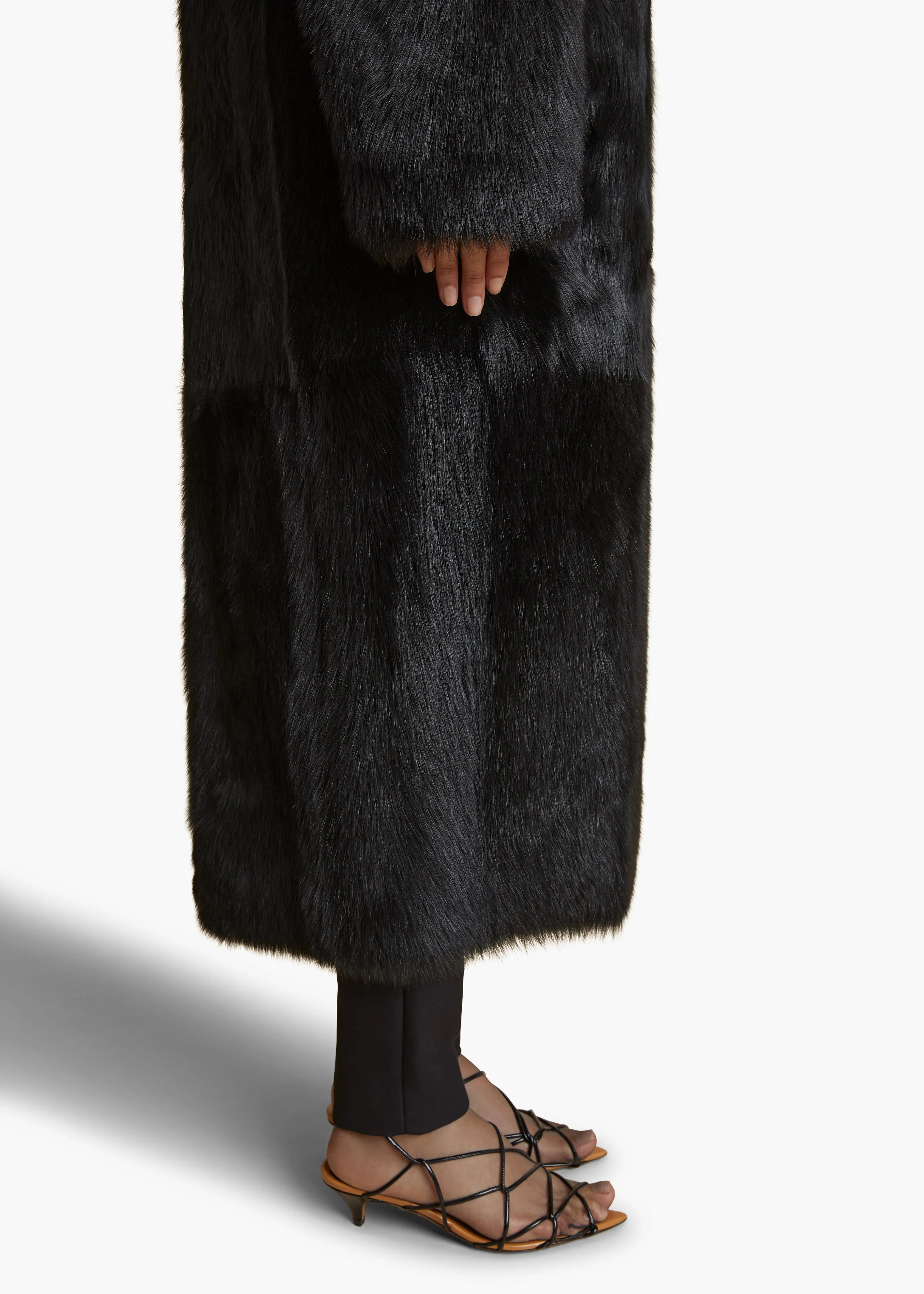 Lolo Shearling Coat in Black