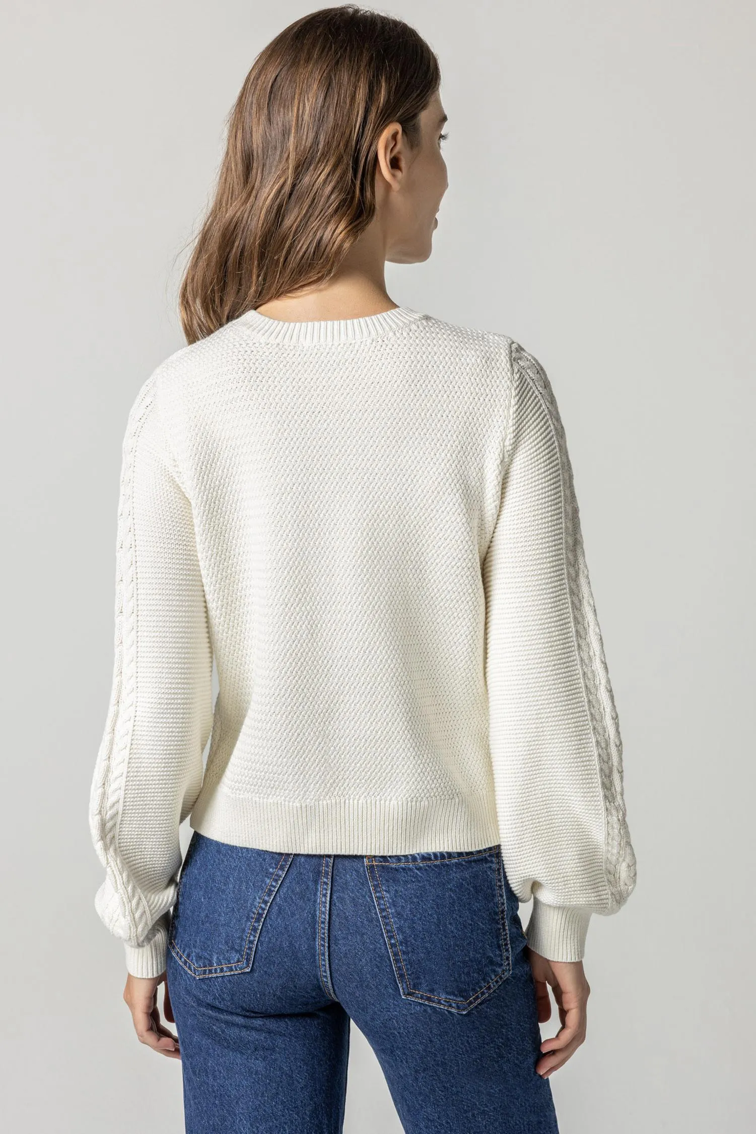 LONG SLEEVE CABLE CREWNECK PA2271