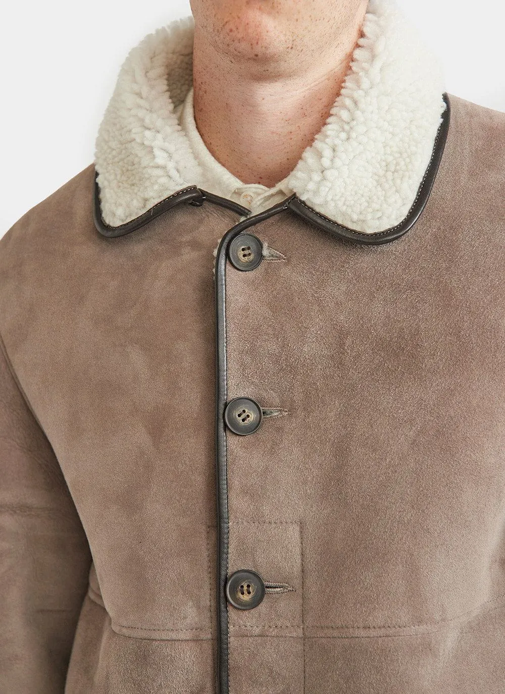 Marshall Shearling Coat | Suede | Clay