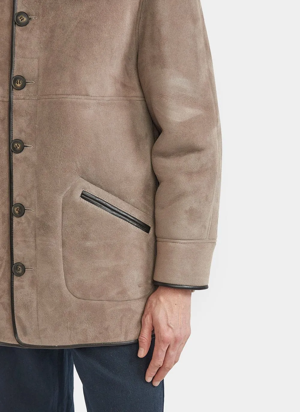 Marshall Shearling Coat | Suede | Clay