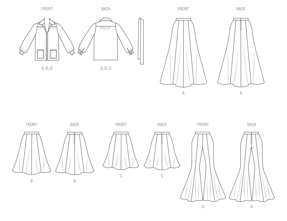 McCall's sewing pattern 8542 Misses' Jacket, Skirt and Trousers