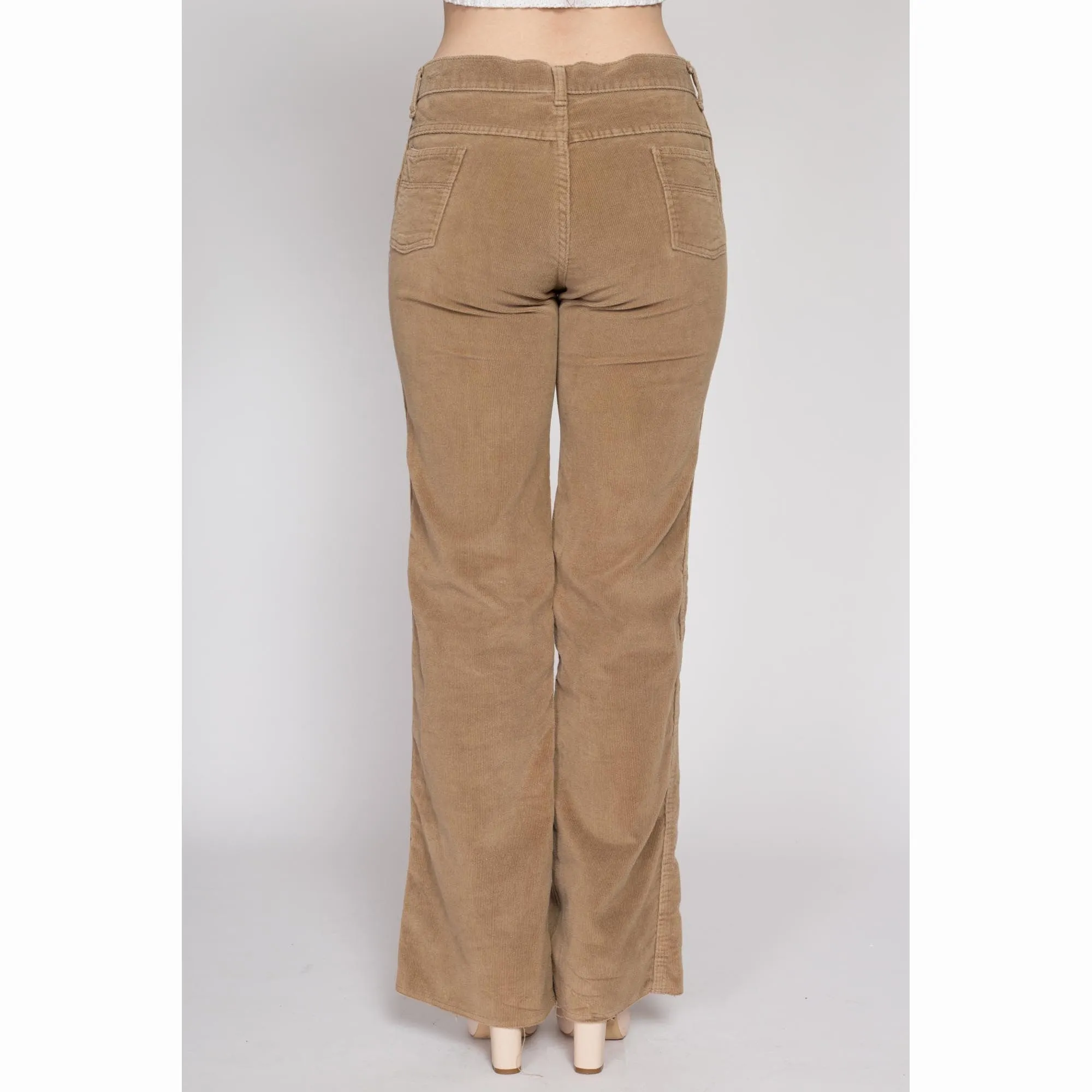 Medium 70s Tan Corduroy Mid Rise Flared Pants