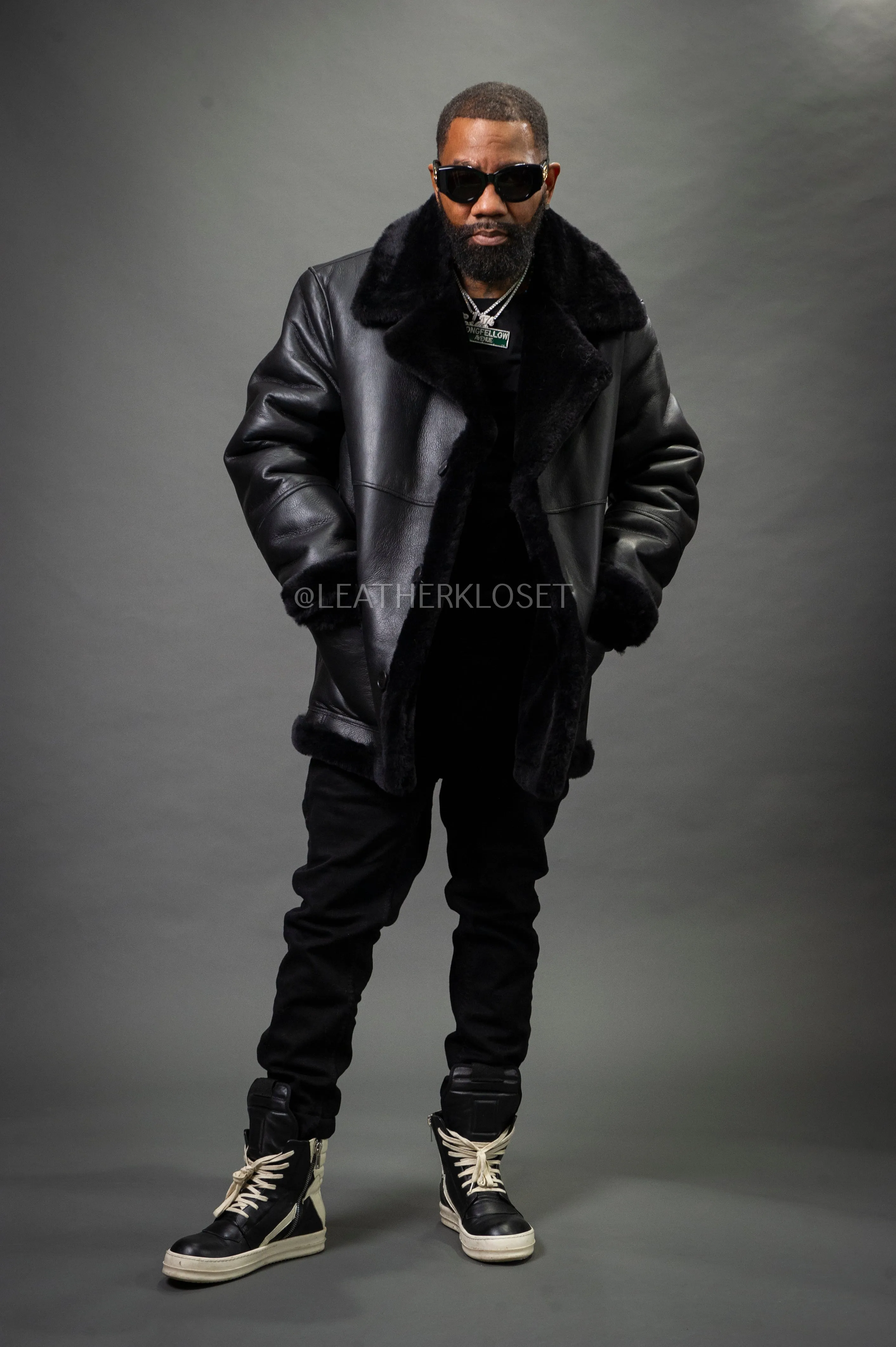 Men's Asher Sheepskin Shearling Coat [Black]