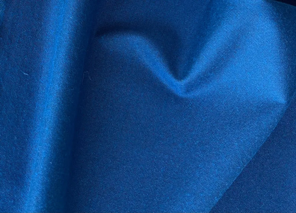 Mid-Weight Jeweled Royal Blue Wool Blend Twill (Made in Italy)