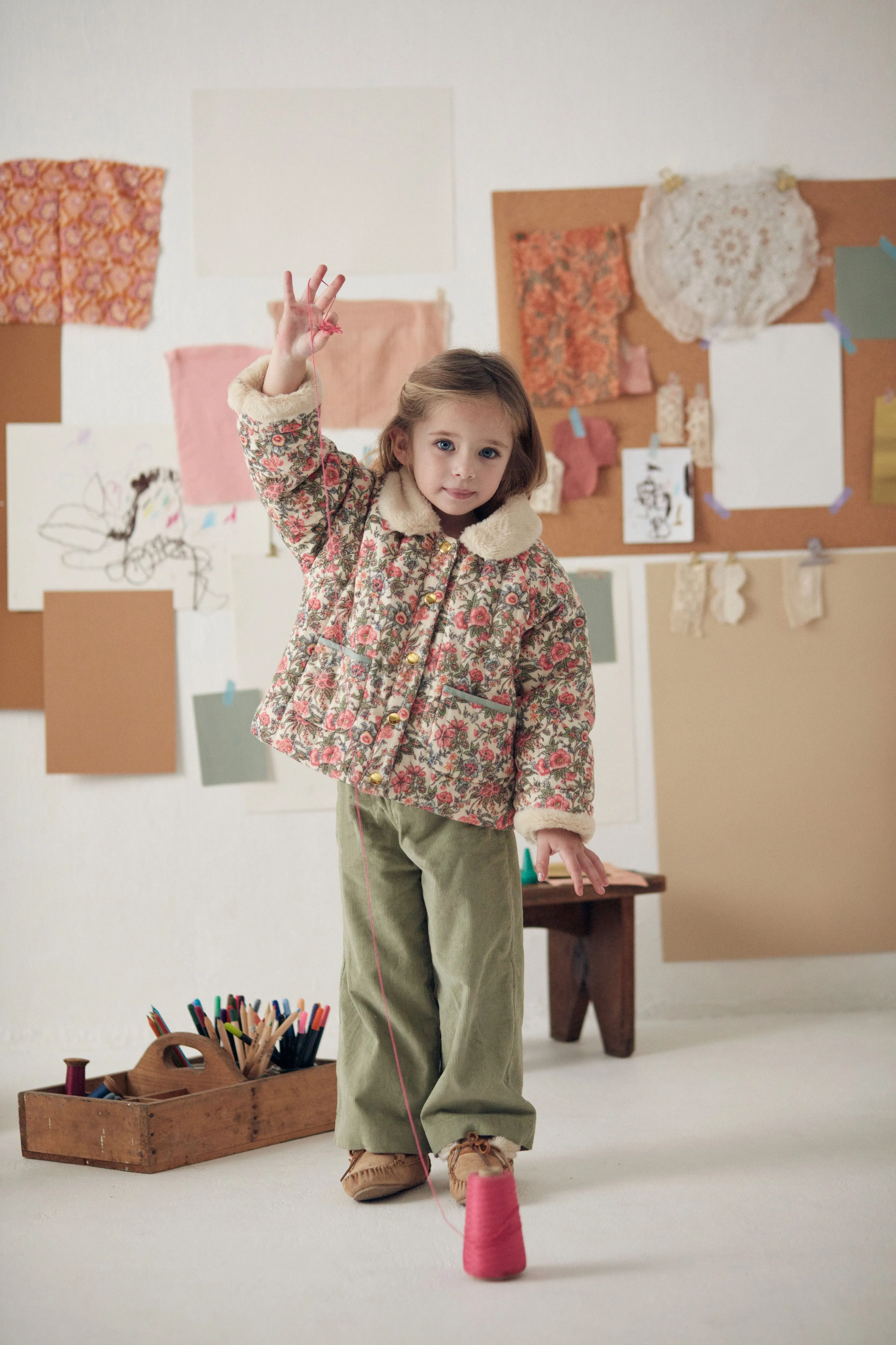 Mini Corduroy Flore Pants, Sage