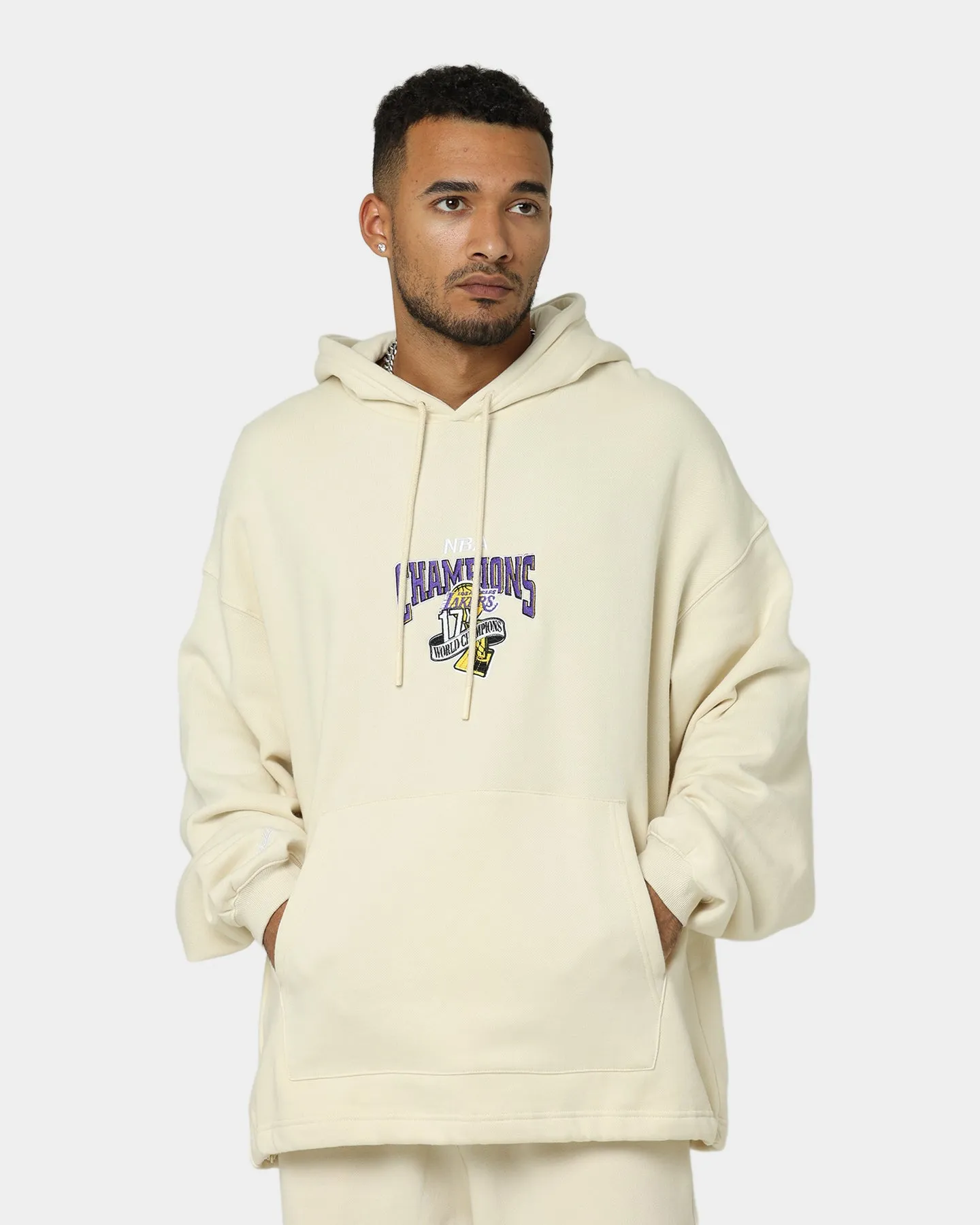 Mitchell & Ness Los Angeles Lakers Anniversary Hoodie Khaki