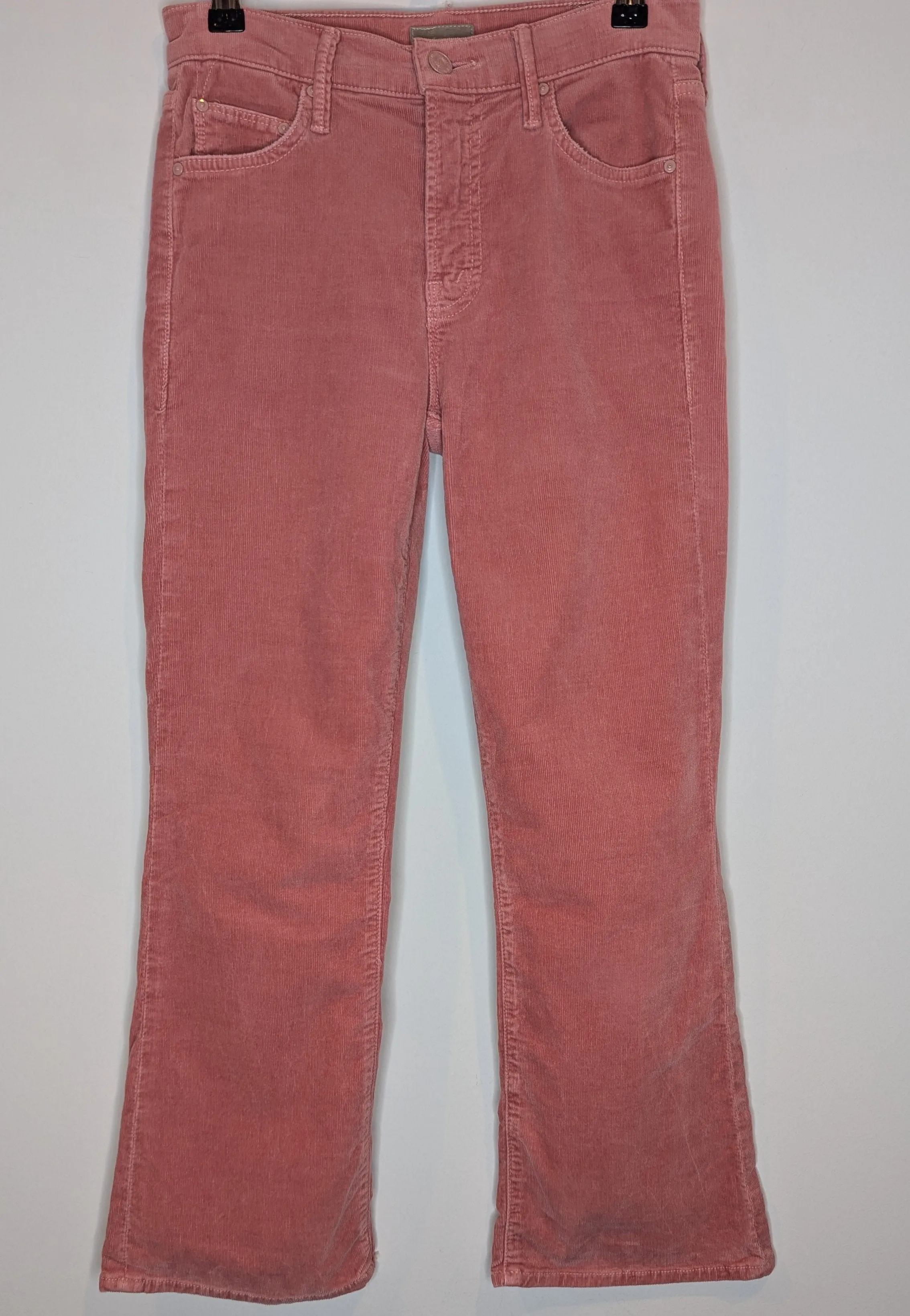 Mother Pink Corduroy Ankle Crop Pants