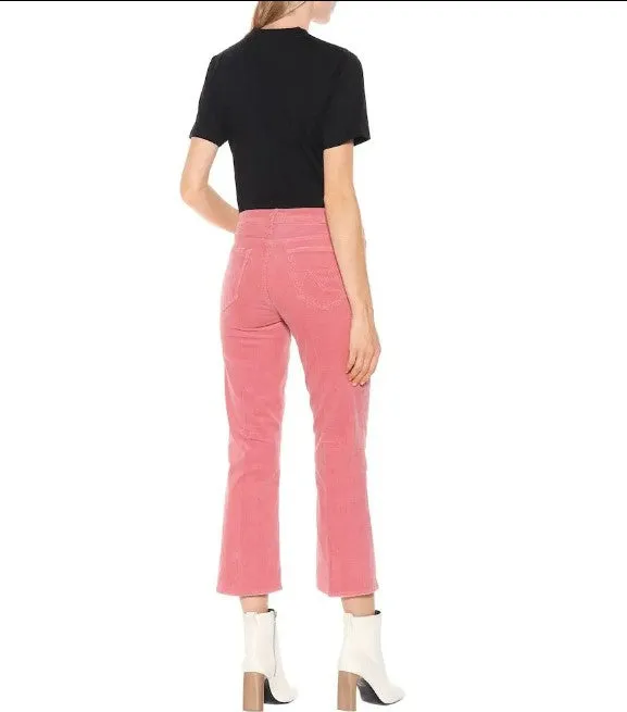 Mother Pink Corduroy Ankle Crop Pants