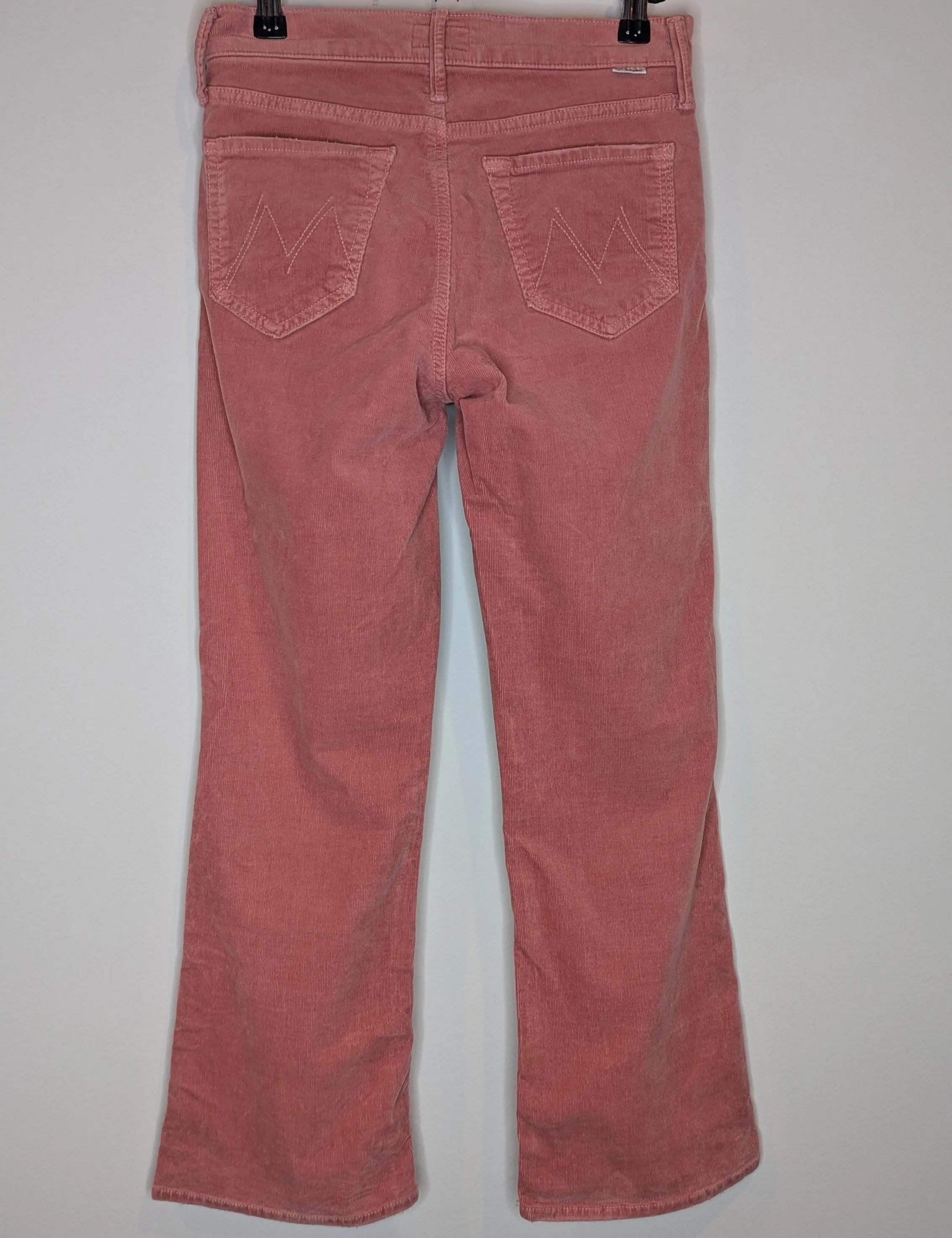 Mother Pink Corduroy Ankle Crop Pants