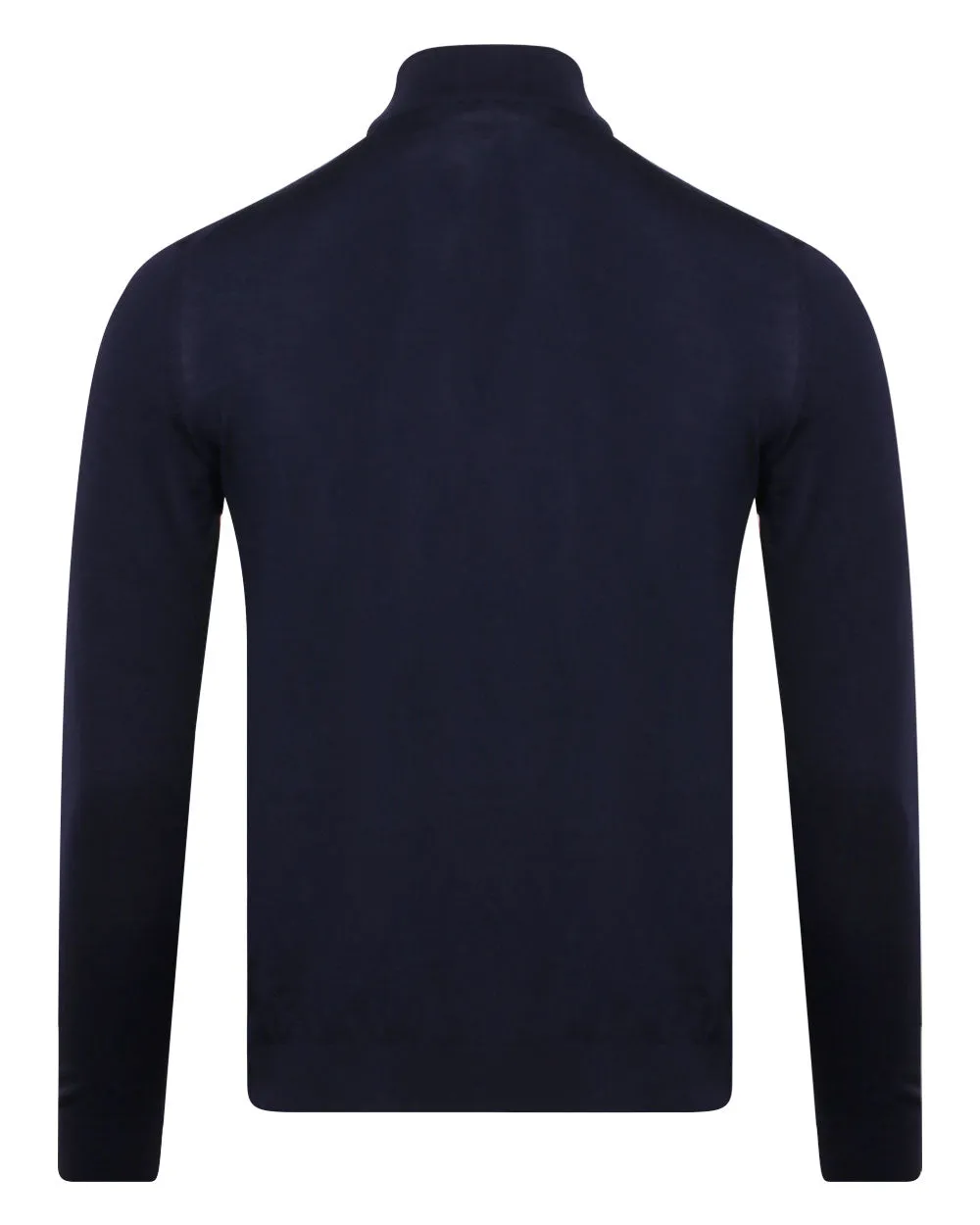 Navy Mock Neck Knit Sweater