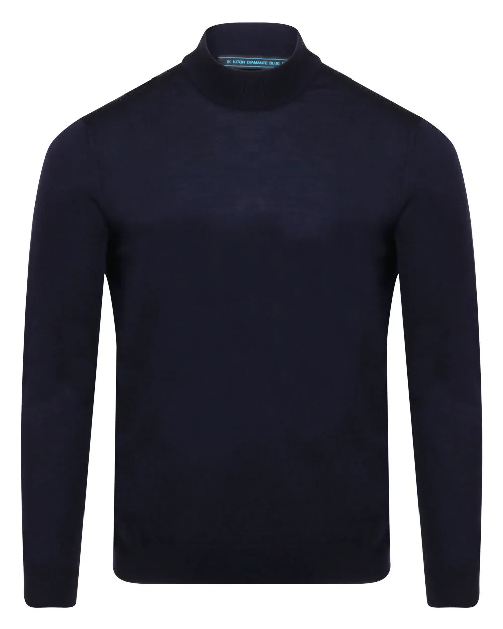 Navy Mock Neck Knit Sweater