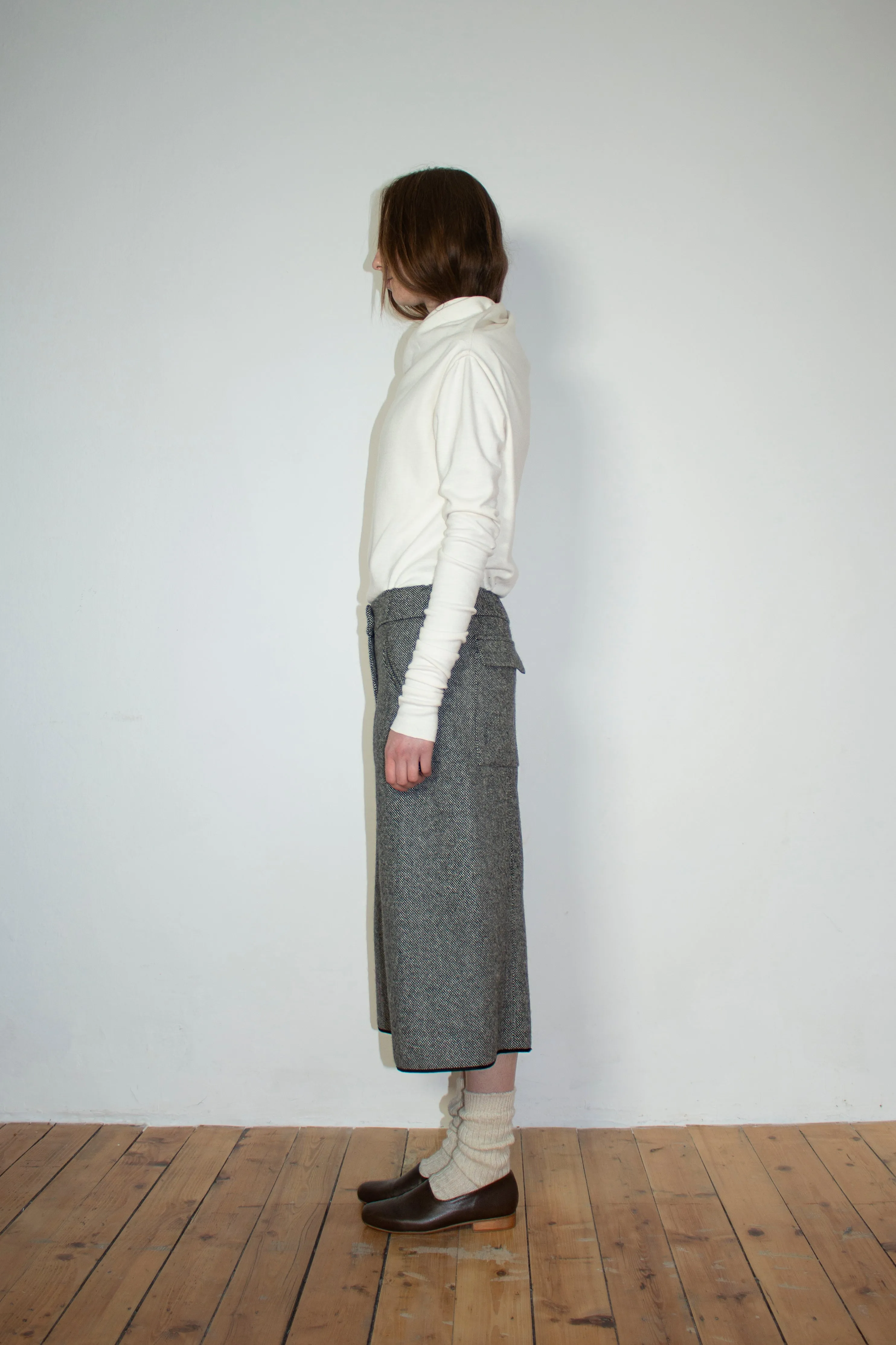 One-seam wool culottes