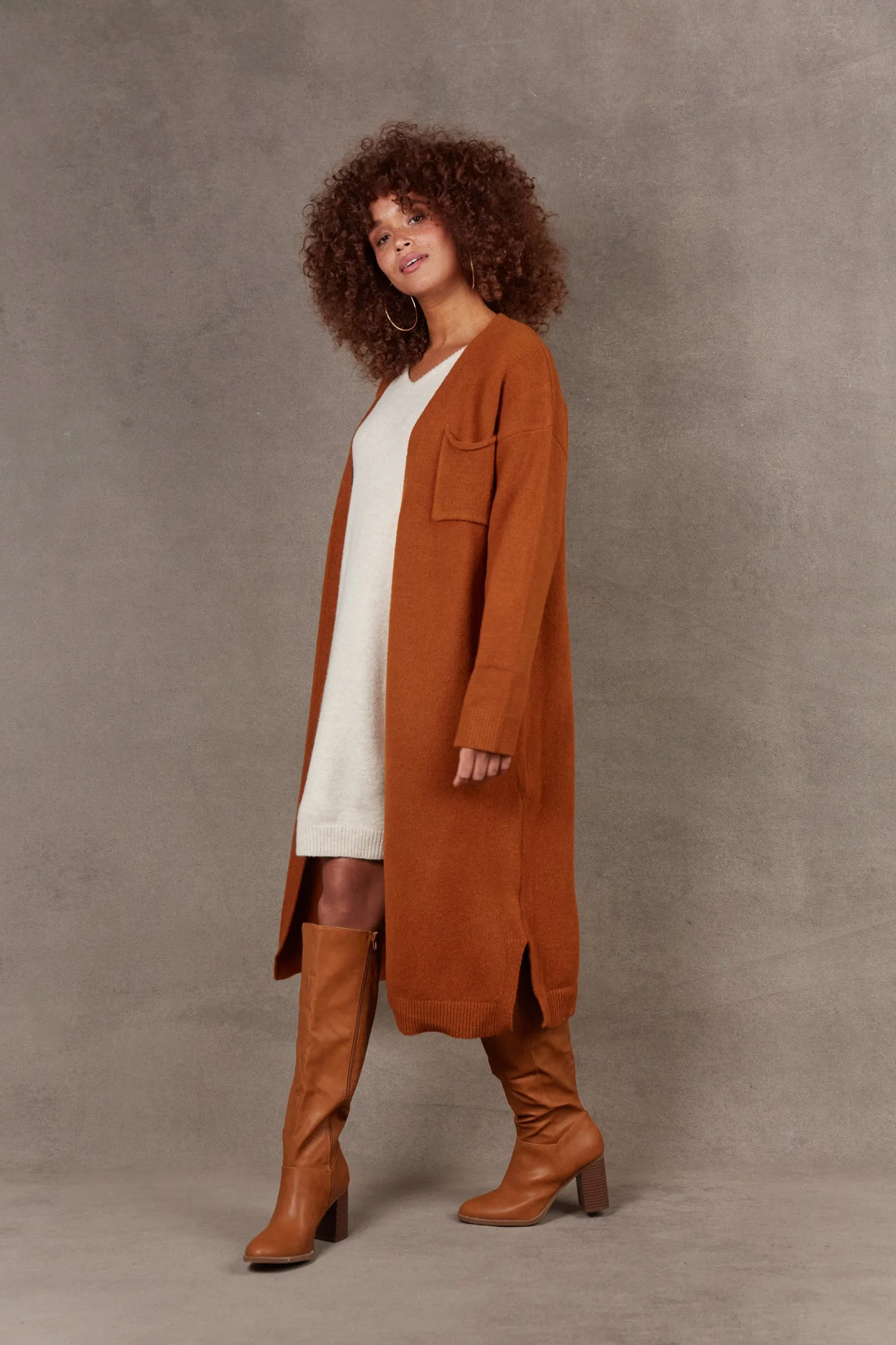 Paarl Longline Cardigan - Ochre