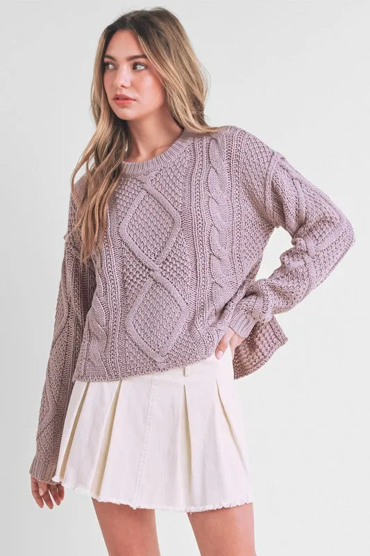 Relaxed Fit Adela Cable Knit Sweater