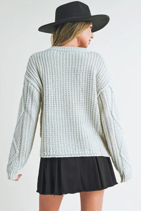 Relaxed Fit Adela Cable Knit Sweater