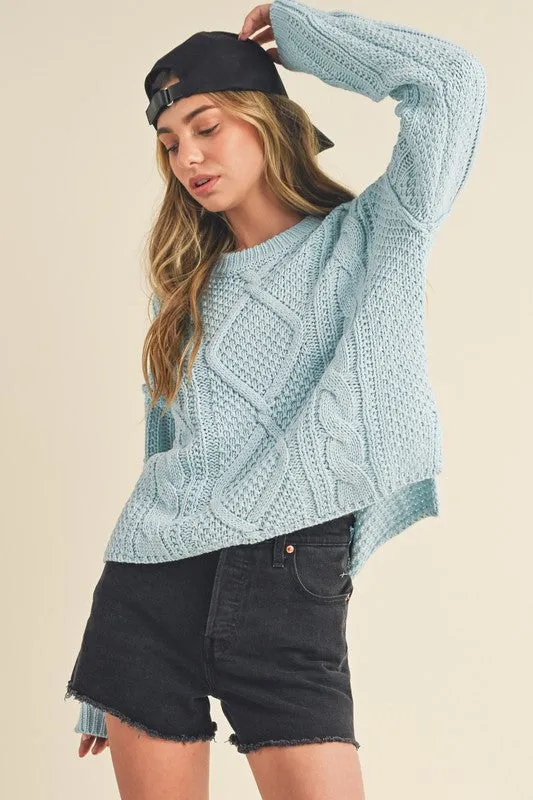 Relaxed Fit Adela Cable Knit Sweater