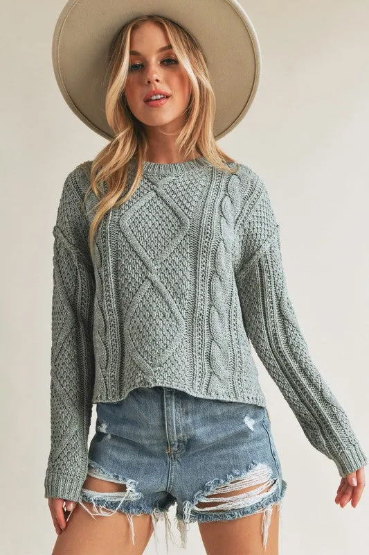 Relaxed Fit Adela Cable Knit Sweater