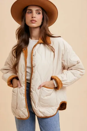 Reversible Quilted Jacket  NATURAL / SEPIA