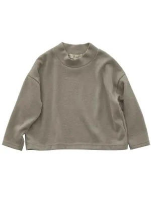 Sand Beige Mock Neck Pullover