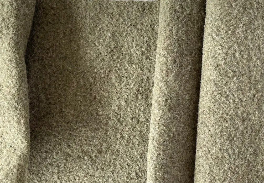 Serene Sage Green Boiled Wool Coating (Made in Italy)