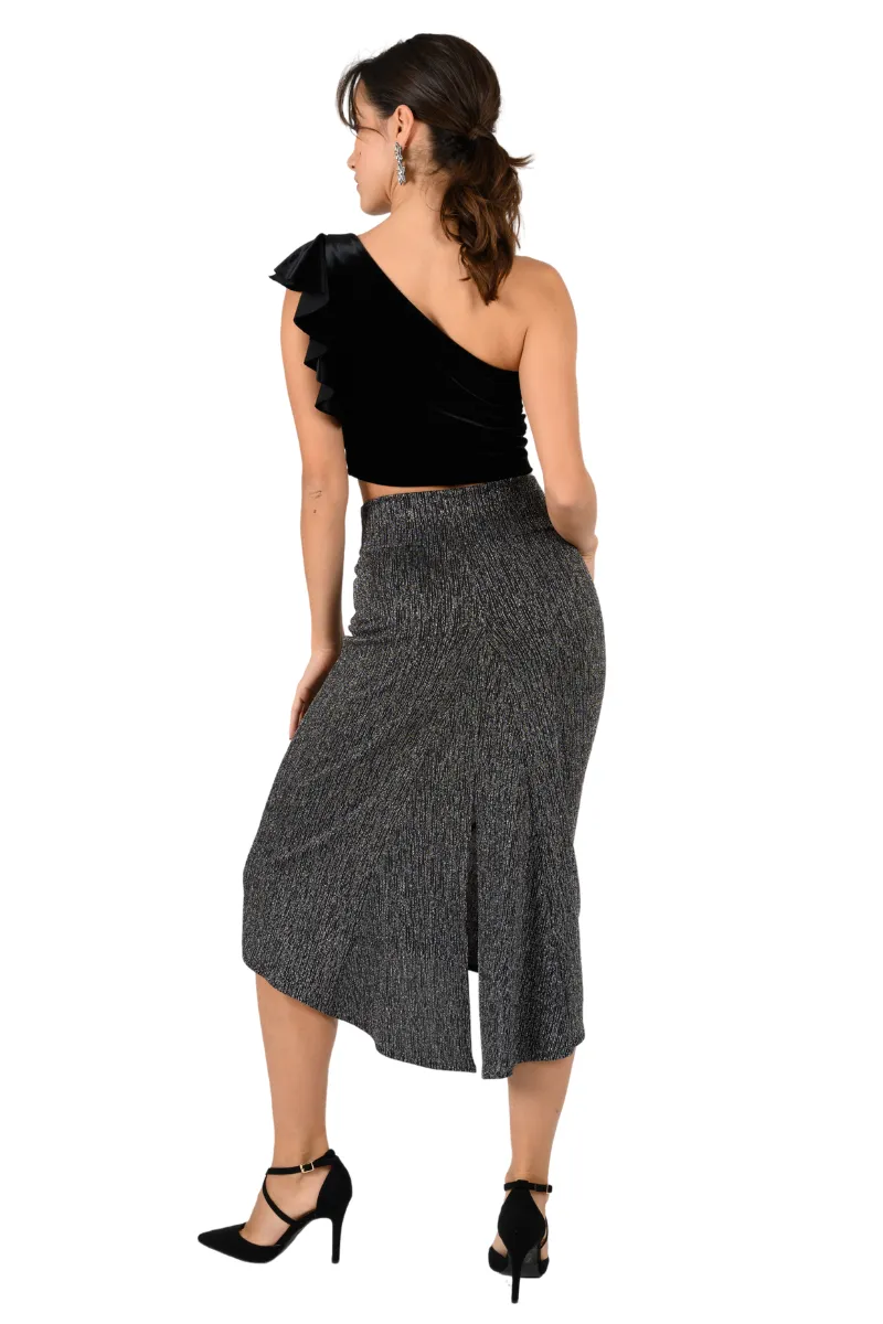 Shimmering Tango Skirt With Back Slit