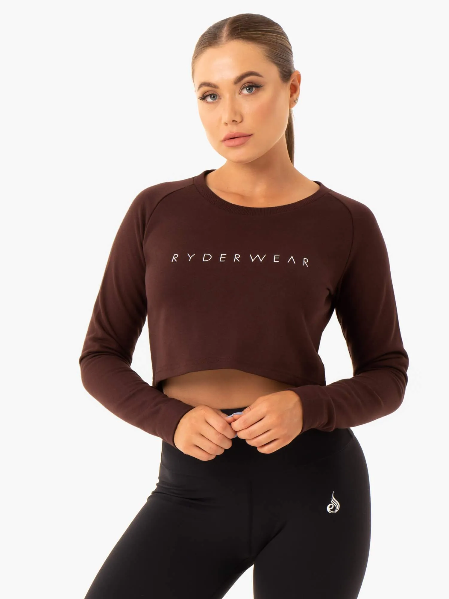 Staples Cropped Sweater - Chocolate