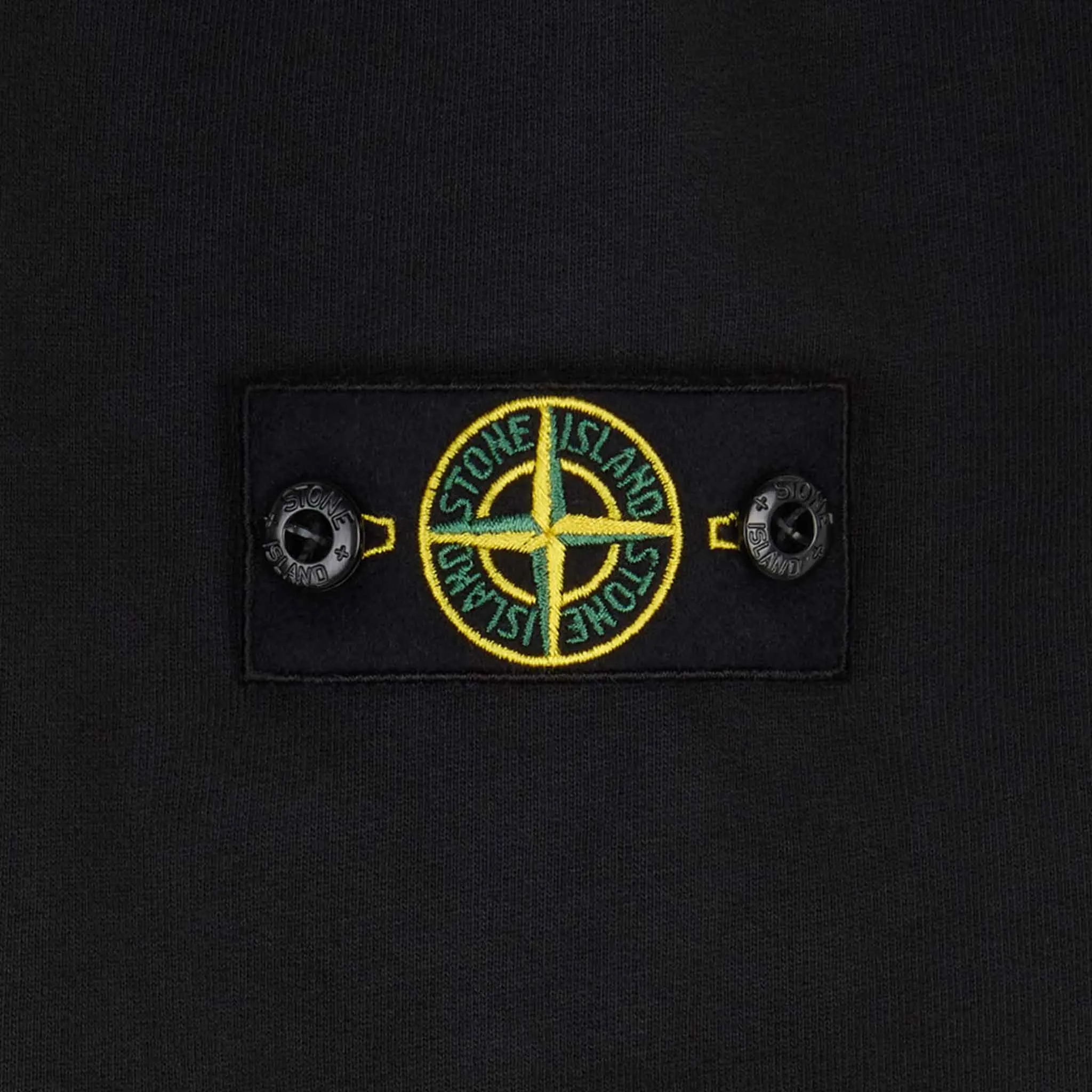 Stone Island Junior Cotton Fleece Pullover Hoodie in Black