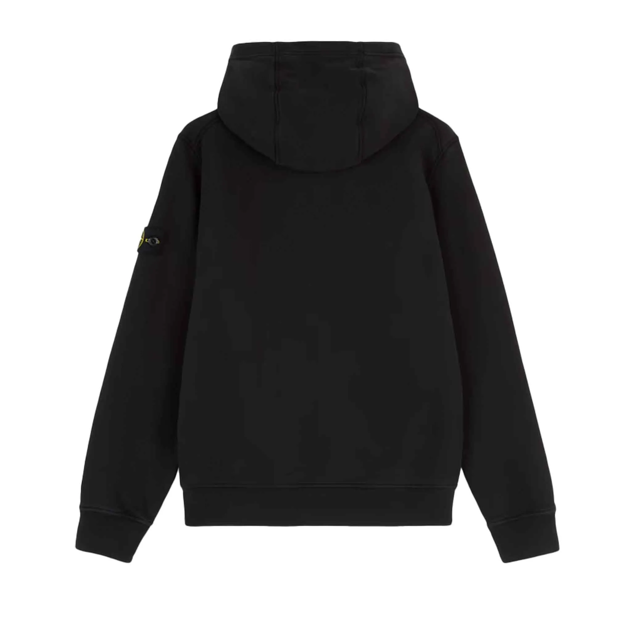 Stone Island Junior Cotton Fleece Pullover Hoodie in Black