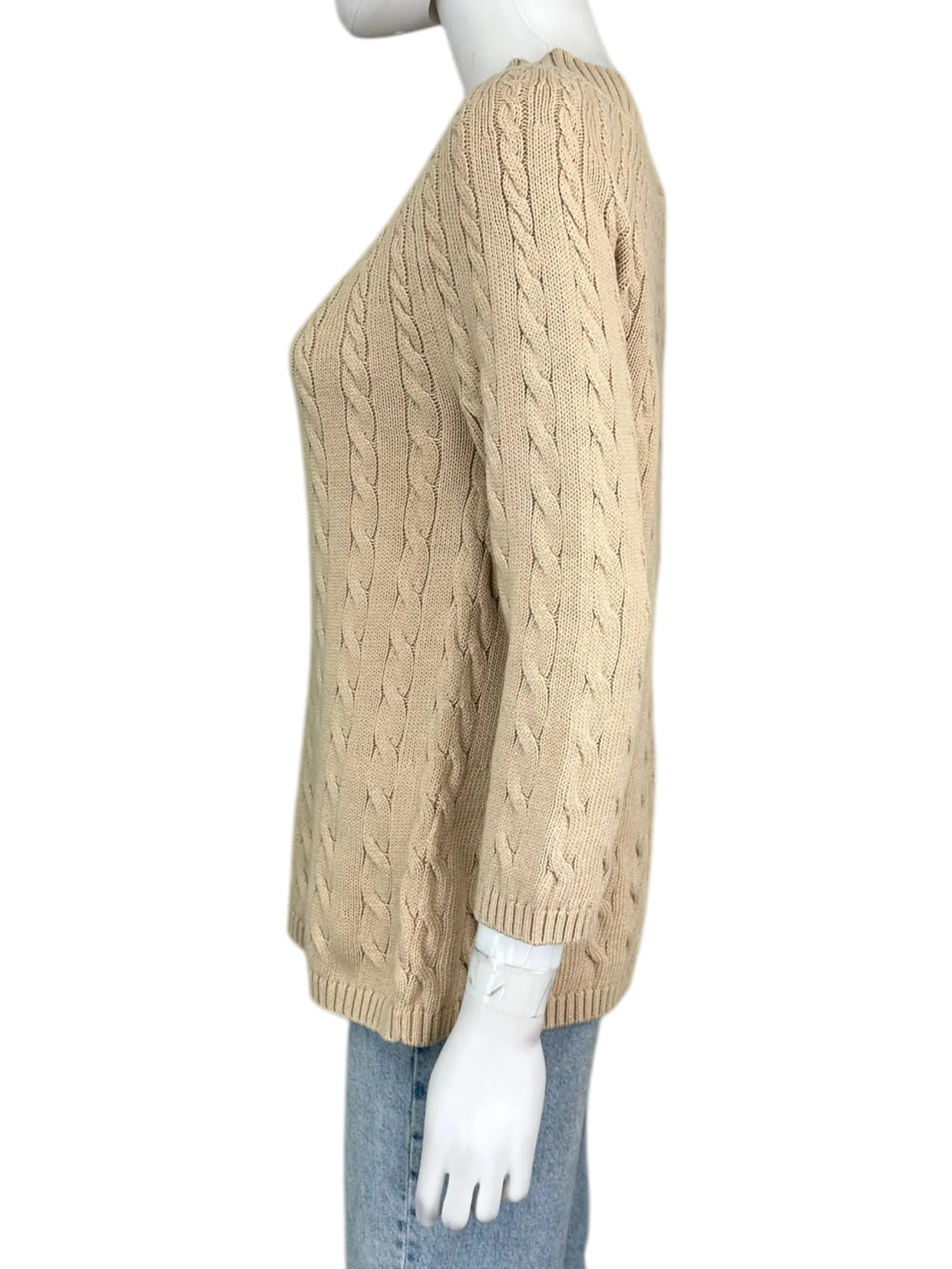 Talbots NWT Tan Cable Knit Sweater Size S