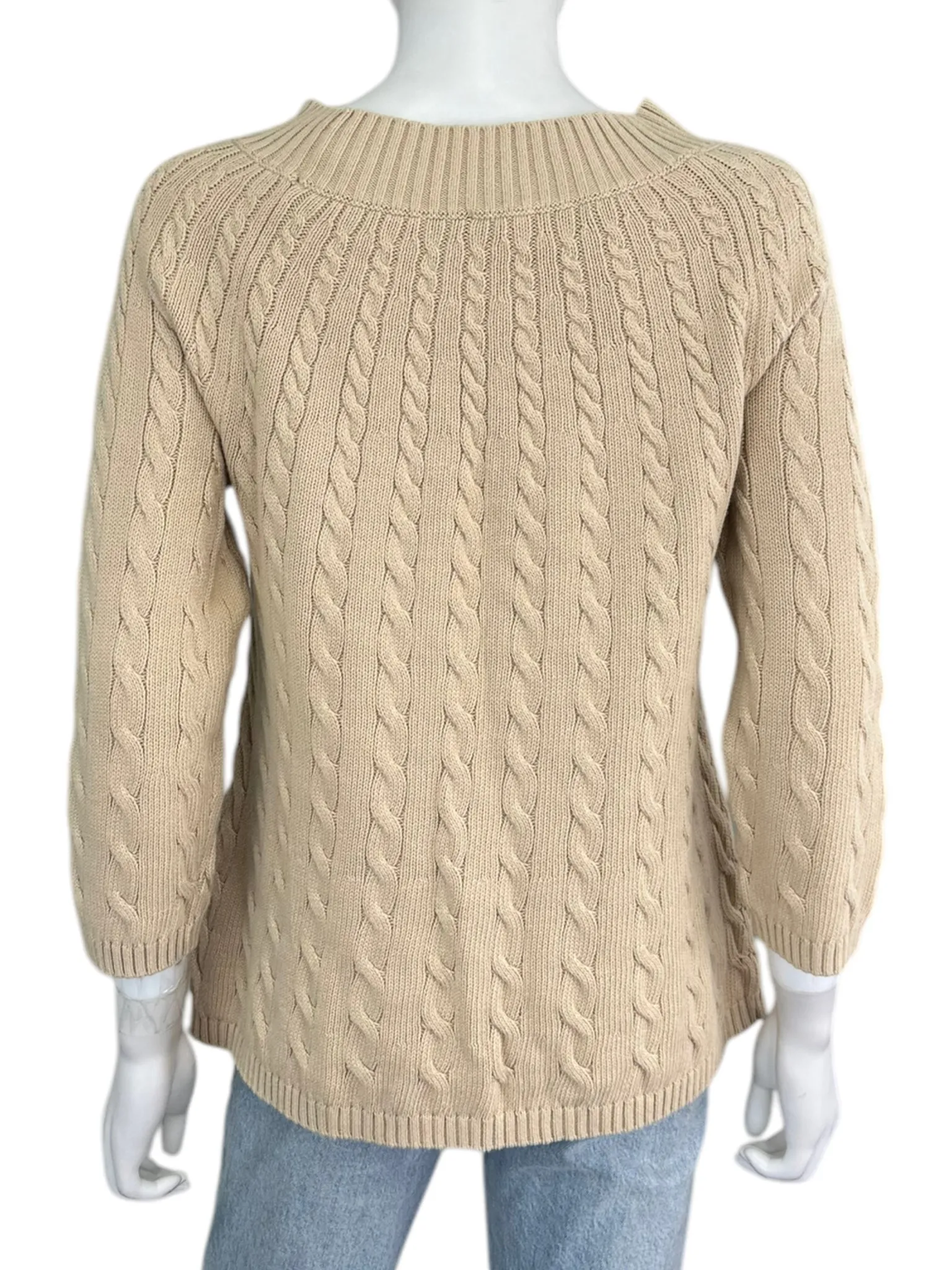 Talbots NWT Tan Cable Knit Sweater Size S