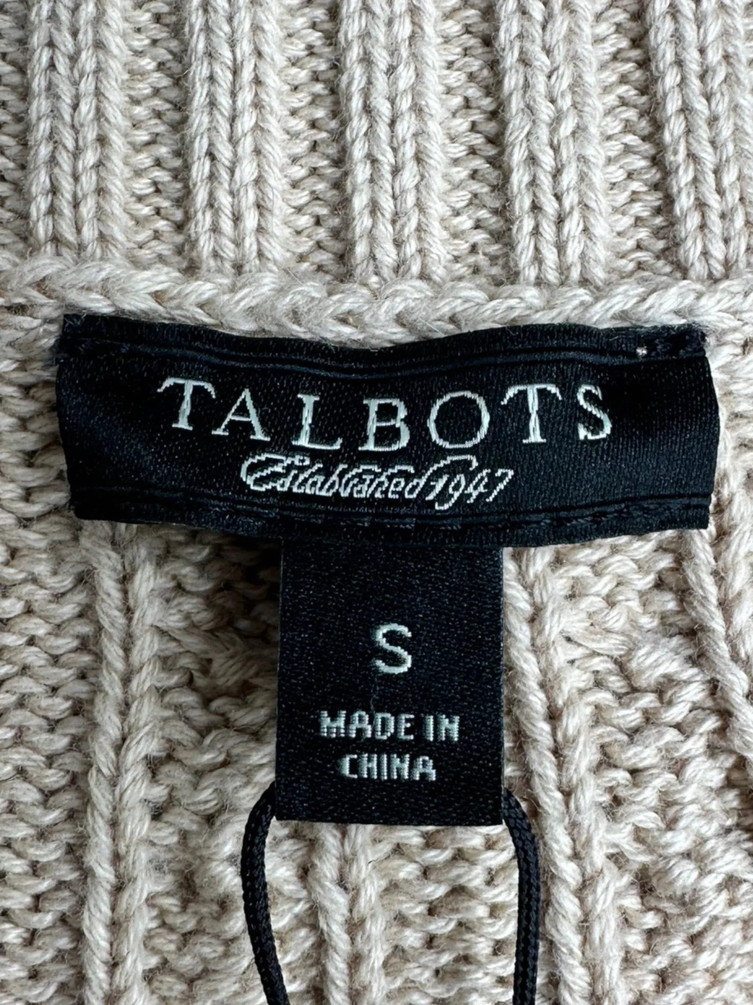 Talbots NWT Tan Cable Knit Sweater Size S