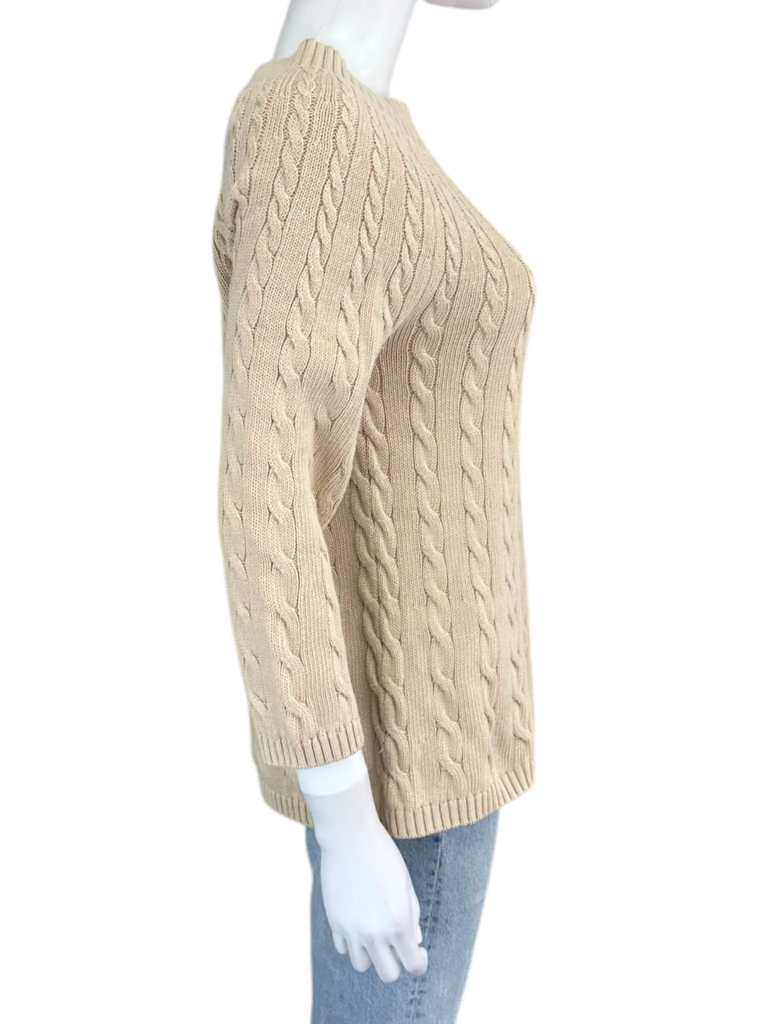 Talbots NWT Tan Cable Knit Sweater Size S