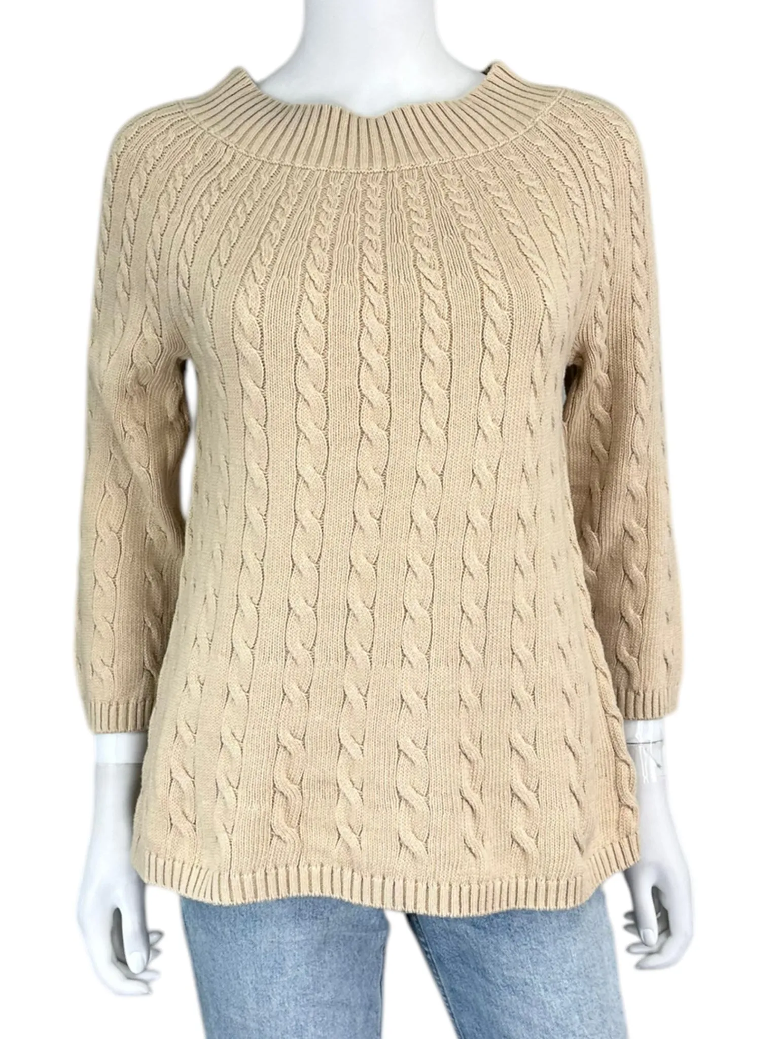 Talbots NWT Tan Cable Knit Sweater Size S