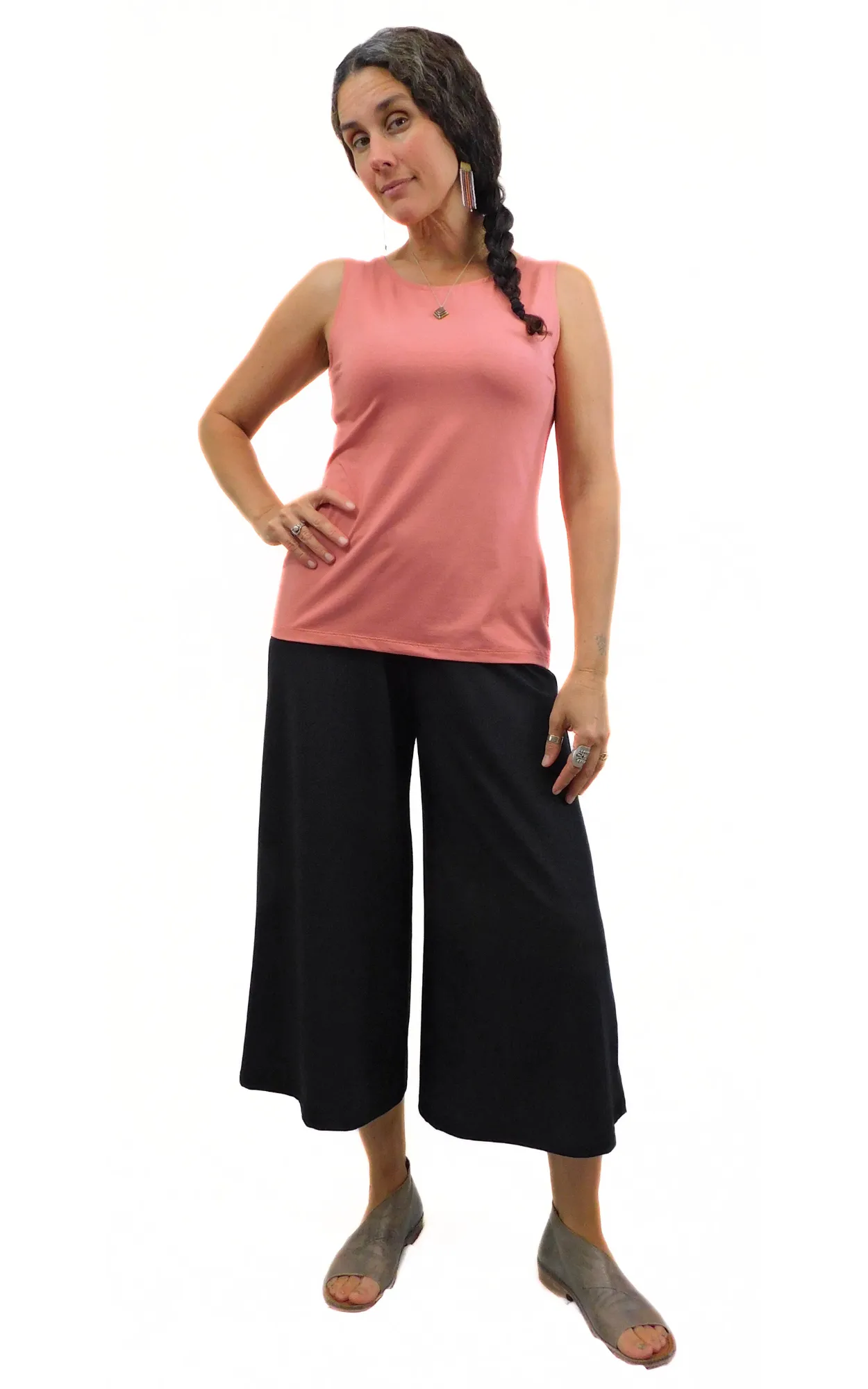 Tencel Xtra Wide 25" Long Capri Pant - Black