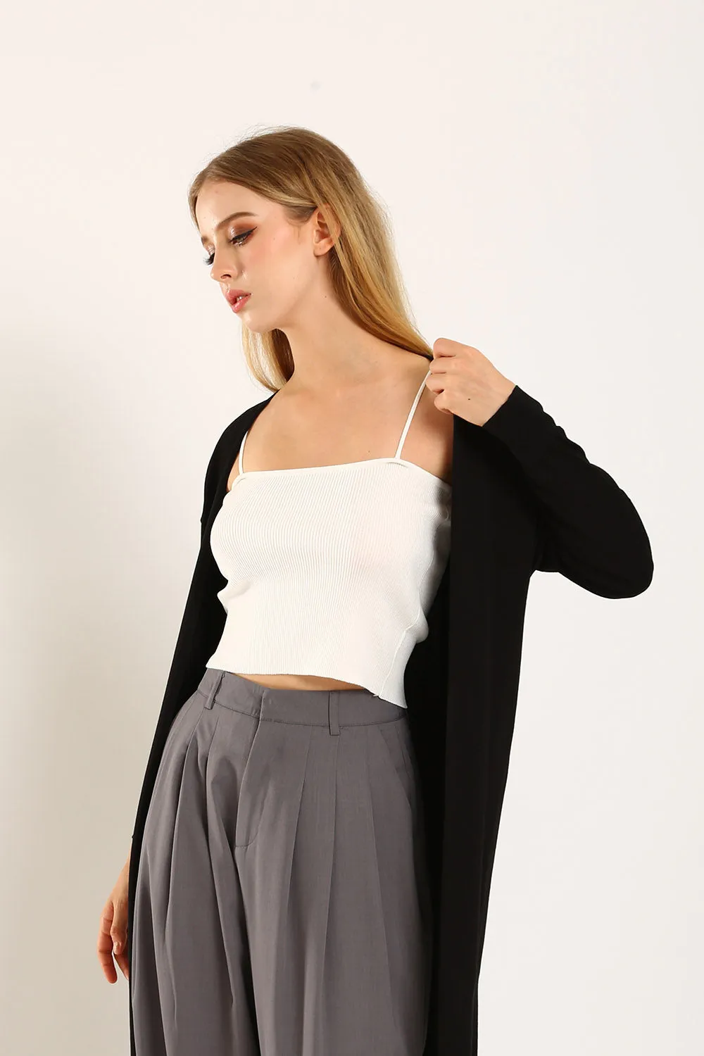 Tonie Long Knit Cardigan in Black