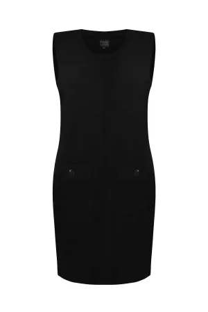 Touch of Wool sleeveless Tunic | BLACK | 6346ZR