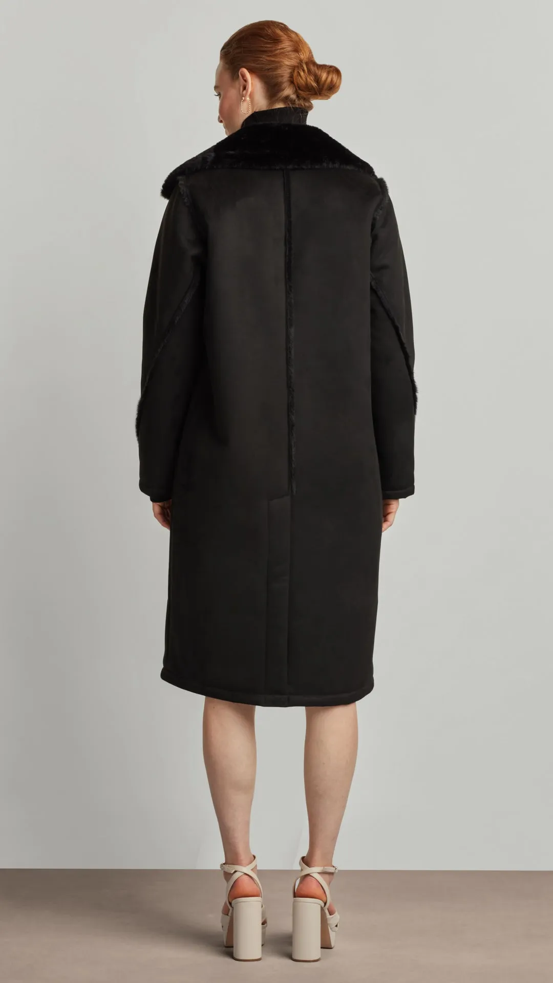 TWO-BUTTON LUXE SHEARLING COAT