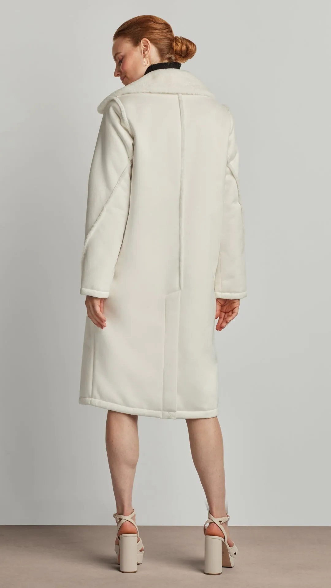 TWO-BUTTON LUXE SHEARLING COAT