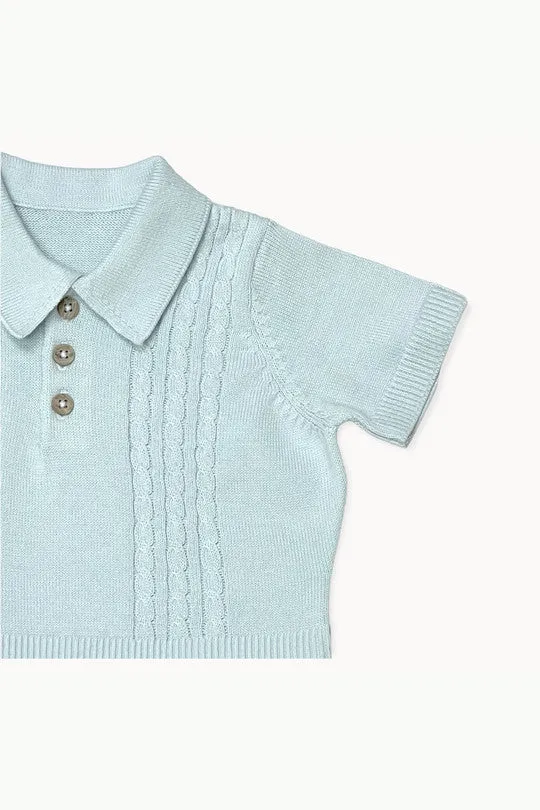 Viverano Milan Collar & Cable Knit Baby Bodysuit