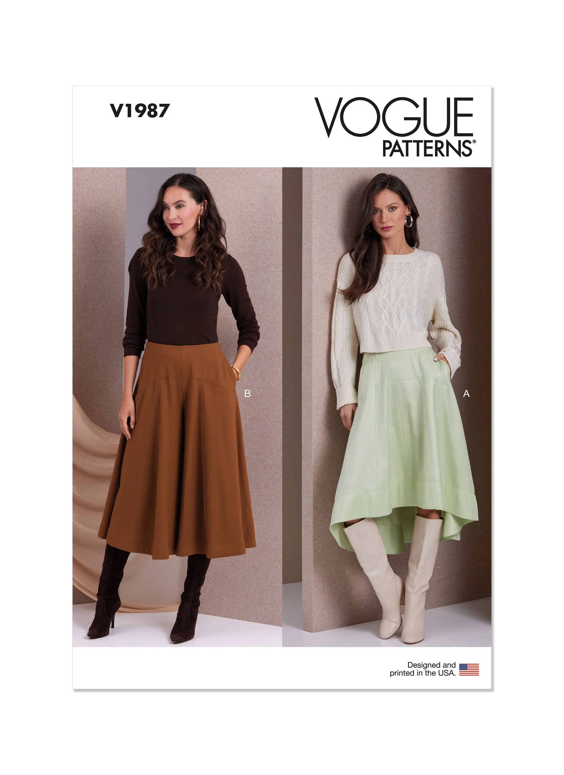 Vogue Sewing Pattern 1987 Misses' Skirt and Culottes