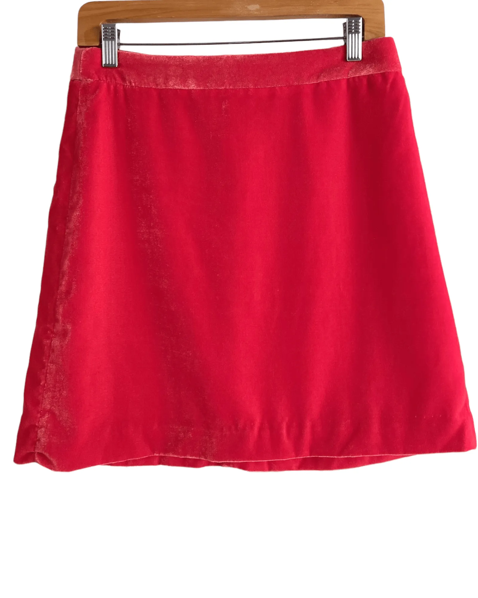 Warm Spring Coral Velvet Mini Skirt