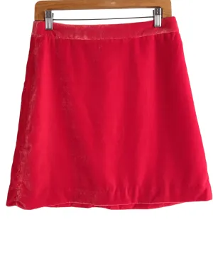 Warm Spring Coral Velvet Mini Skirt