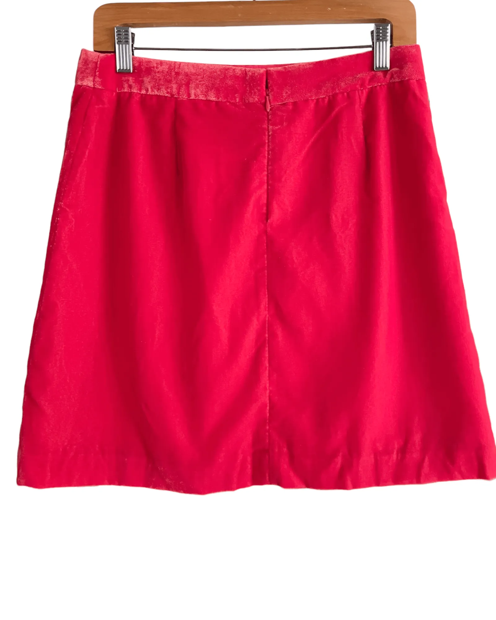 Warm Spring Coral Velvet Mini Skirt