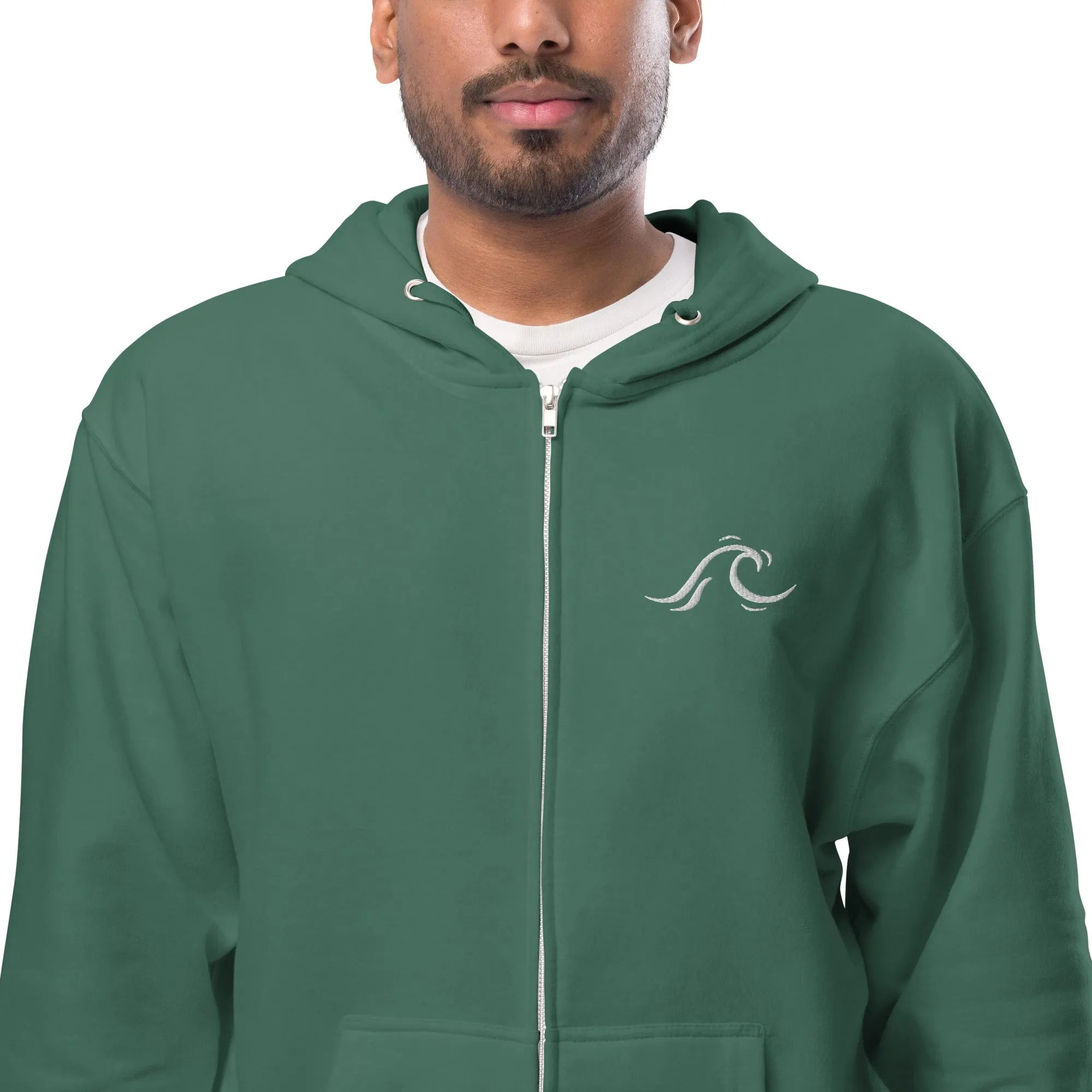 Wave Soft Fleece Zip Up Hoodie