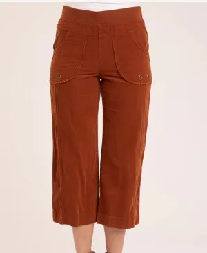 Wearables Crop Trumble Cord  Pants Rust