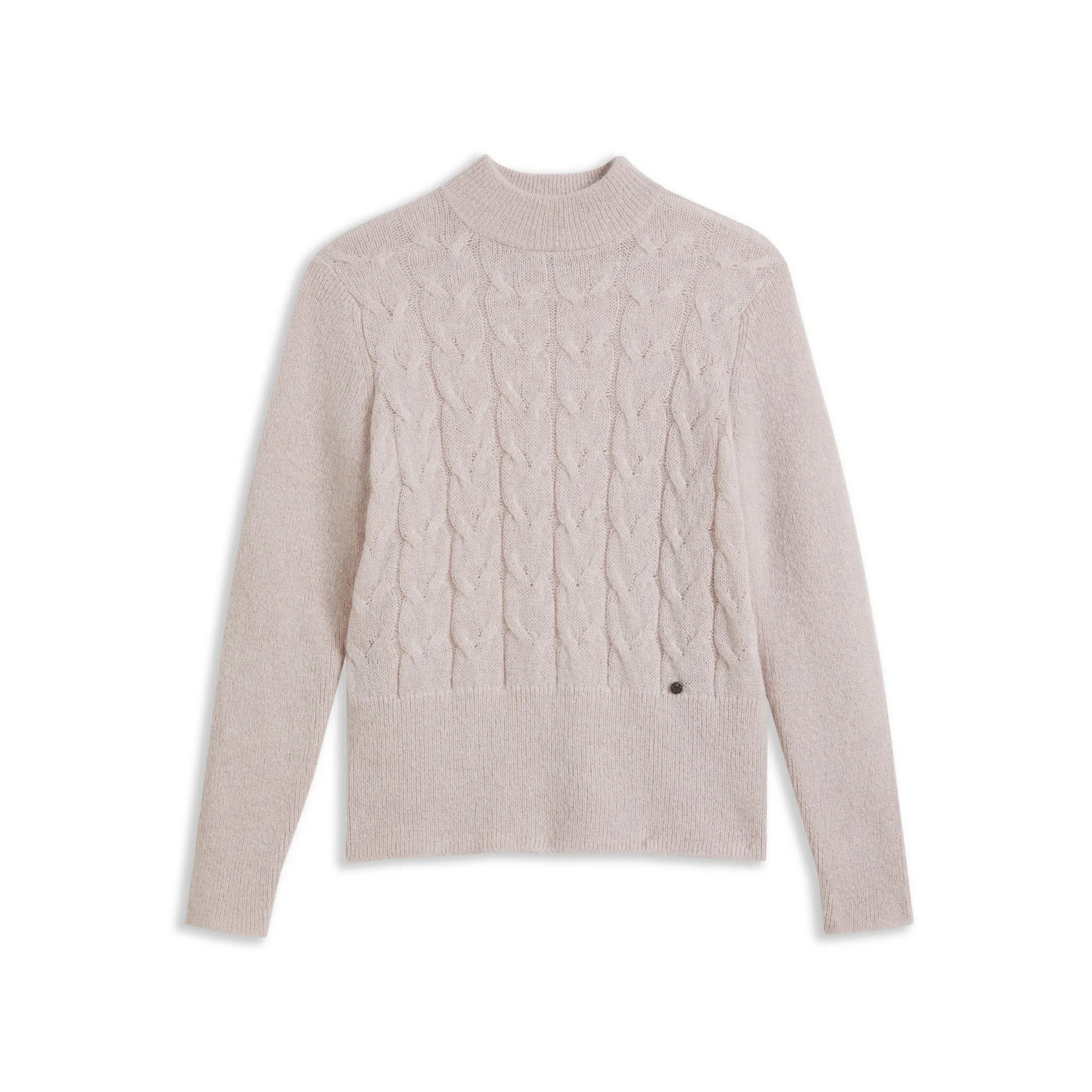 Women Wmk-Veolaa-Mohair Cable Knit Sweater - Pl-Pink