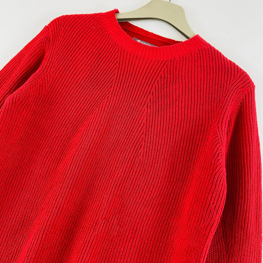 Womens Crew Neck Waffle Knit Pullover Jumper Sweater