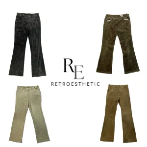 Y2K Unique Flared Corduroy Pants (RE-197)